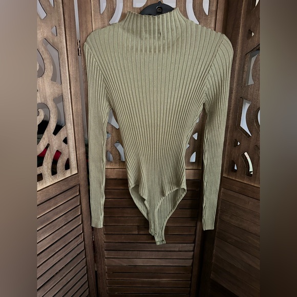 Fashion Nova Sage Ribbed Bodysuit - Picture 12 of 16